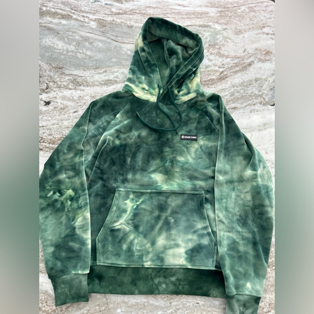 Men’s L green velvet hoodie